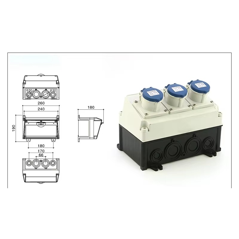 32A IP65 waterproof outdoor pl - Outdoor Power Distribution Board 评论和价格