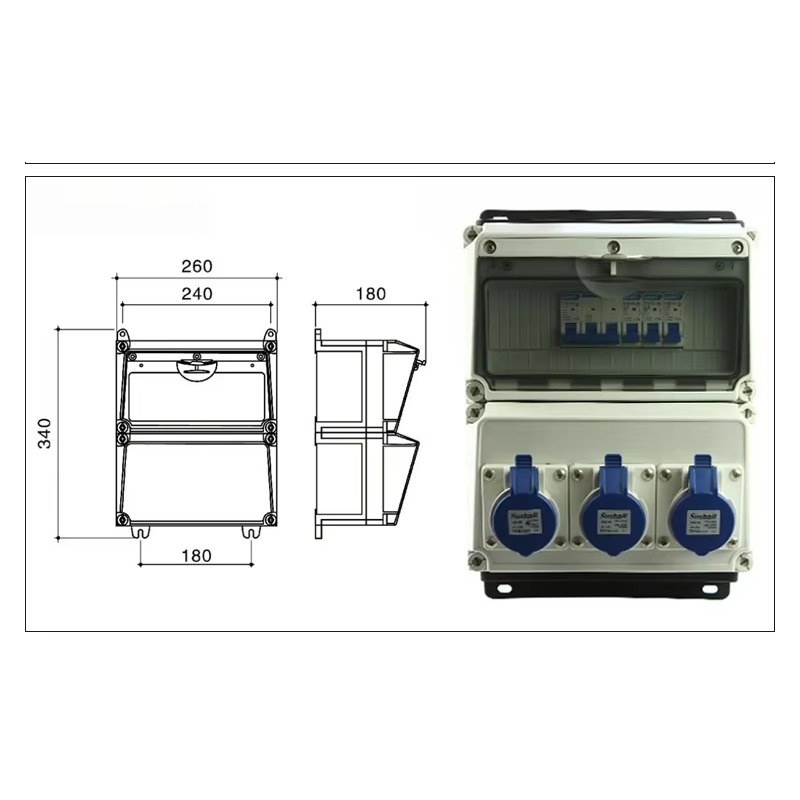 32A IP65 waterproof outdoor pl - Outdoor Power Distribution Board 评论和价格