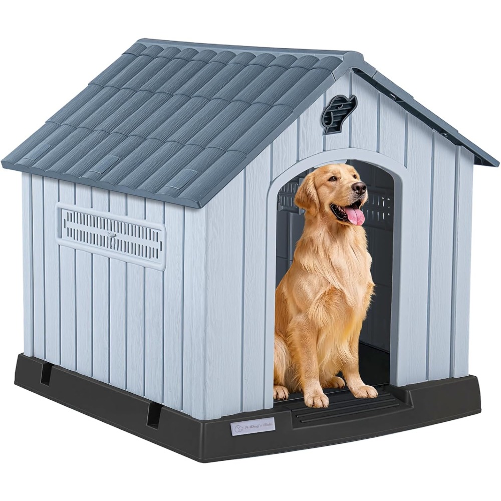 LEMBERI Large Plastic Dog Hous - Outdoor Power Vent 评论和价格