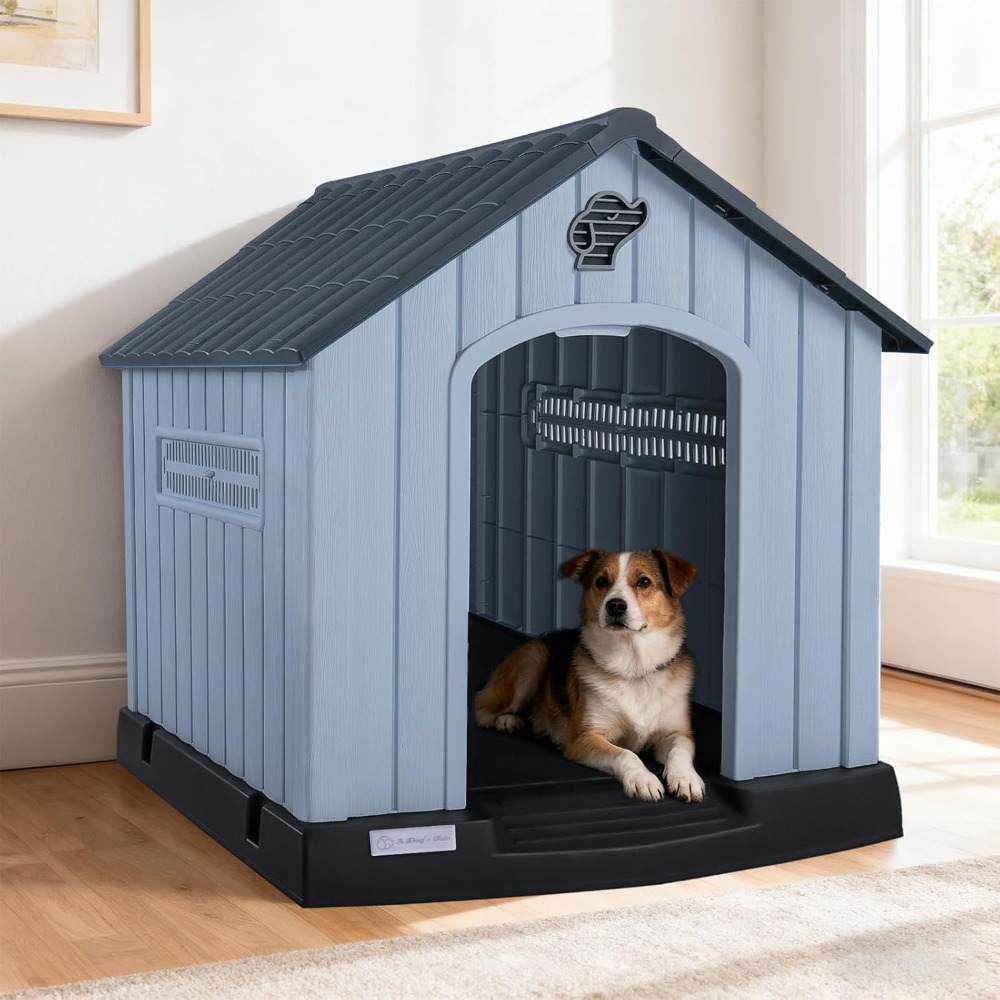 LEMBERI Large Plastic Dog Hous - Outdoor Power Vent 评论和价格