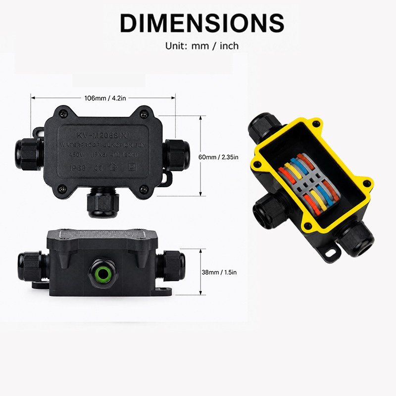 IP68 Waterproof Junction Box 2 - Outdoor Power Outlet Box 评论和价格