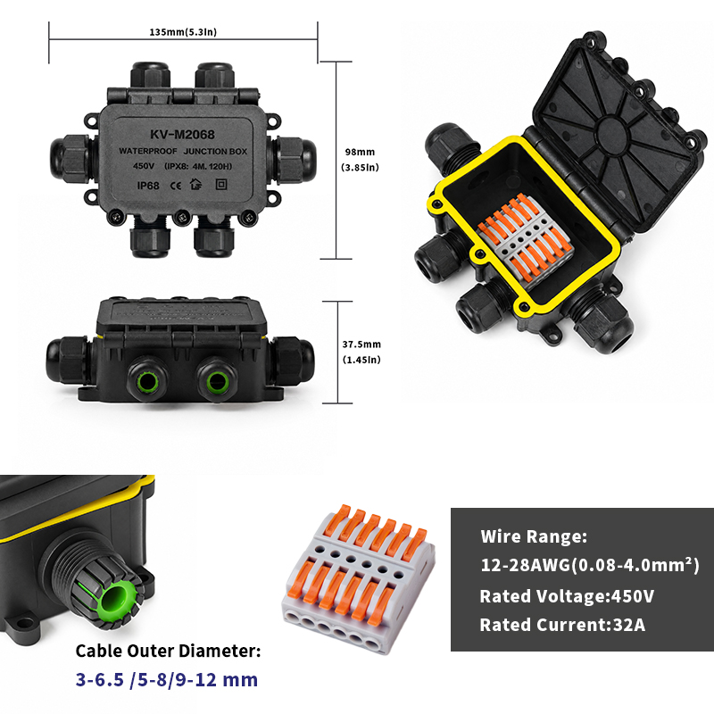 IP68 Waterproof Junction Box 2 - Outdoor Power Outlet Box 评论和价格